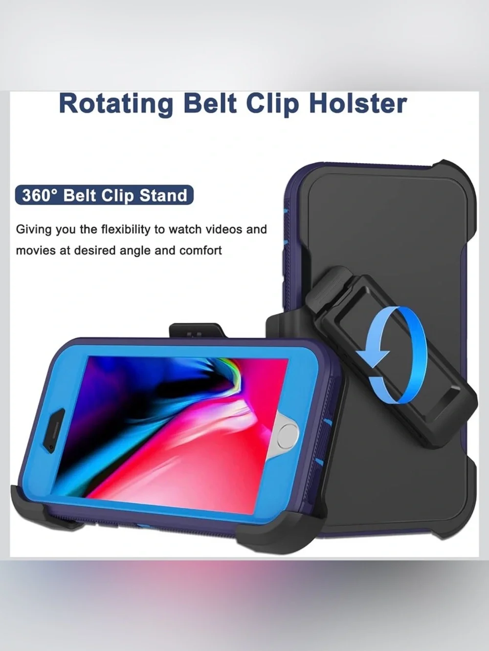 iPhone 8 Plus Case, iPhone 7 Plus Case with Belt Clip Holster,